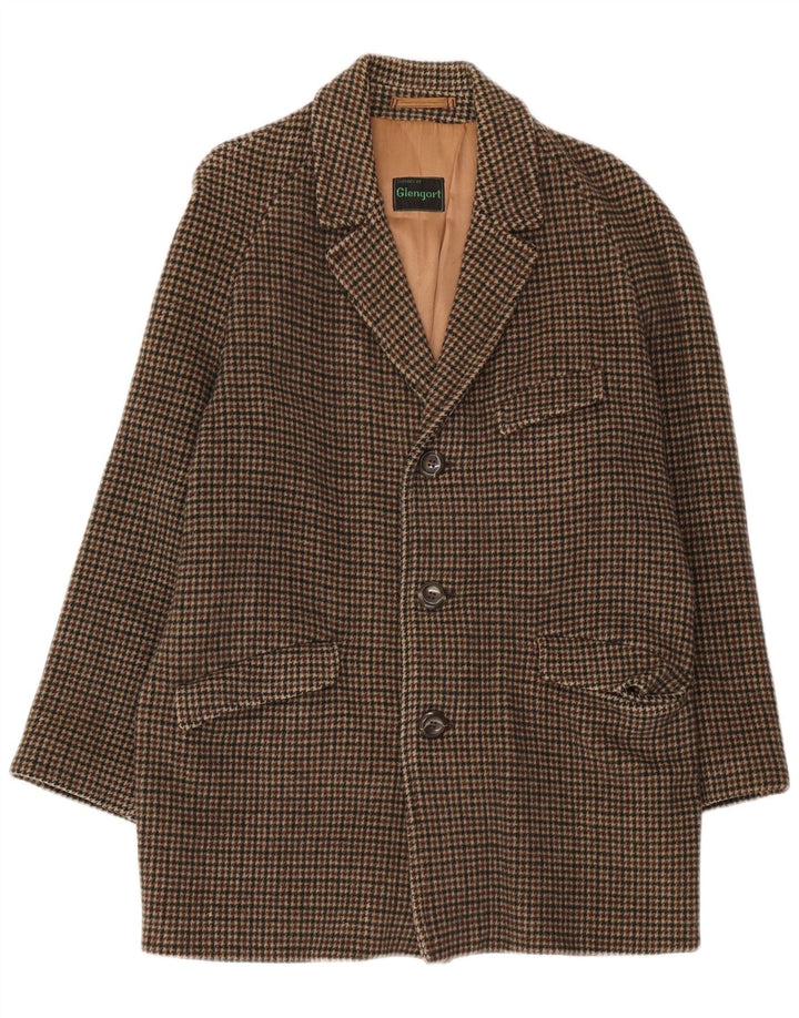Vintage muški kaput UK 36 Small Brown Houndstooth