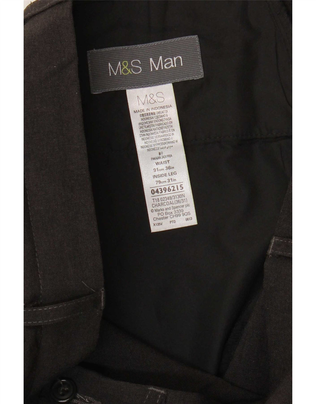 Marks & Spencer muške ravne chino hlače W36 L31 sivi poliester