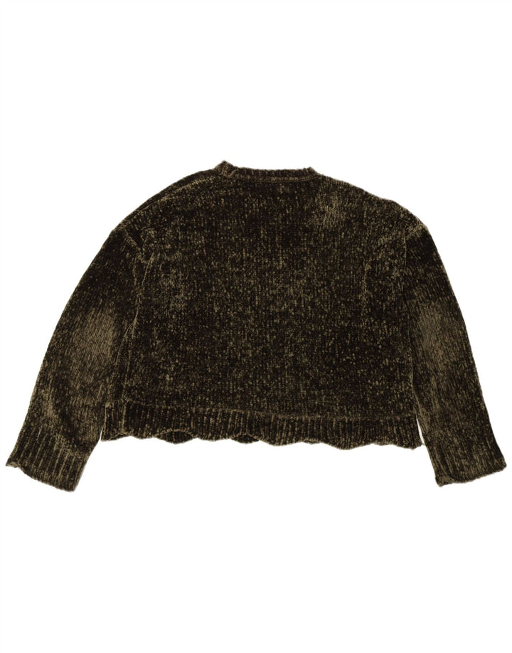 Zara ženski pulover s veznim izrezom UK 10 Mali kaki poliester