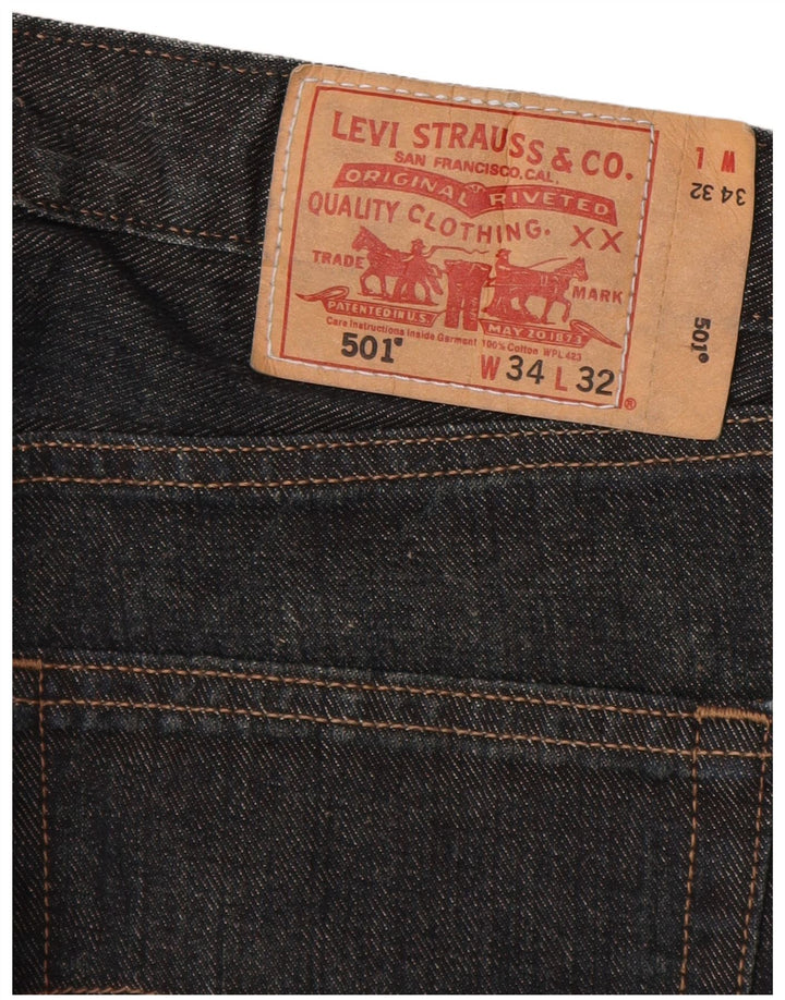 LEVI'S muške 501 ravne traperice W34 L30 tamnoplavi pamuk