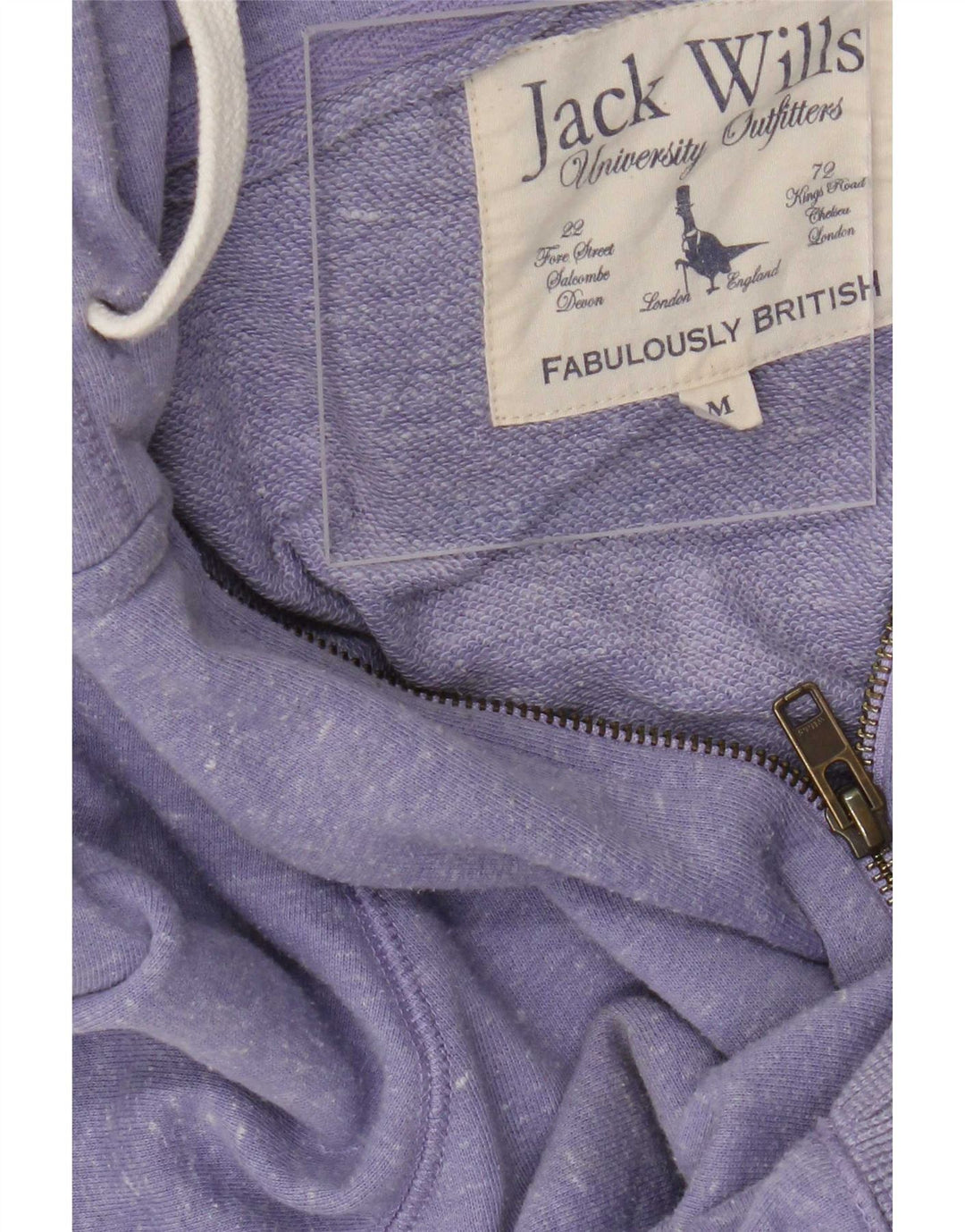 Jack Wills, muška pulover s kapuljačom s patentnim zatvaračem, srednji ljubičasti pjegavi poliester