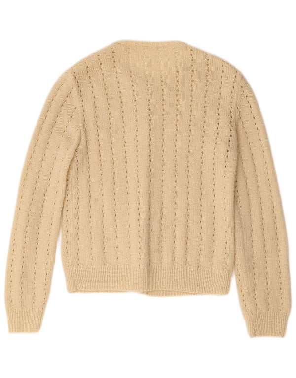 Vintage ženski kardigan džemper UK 10 Small Beige