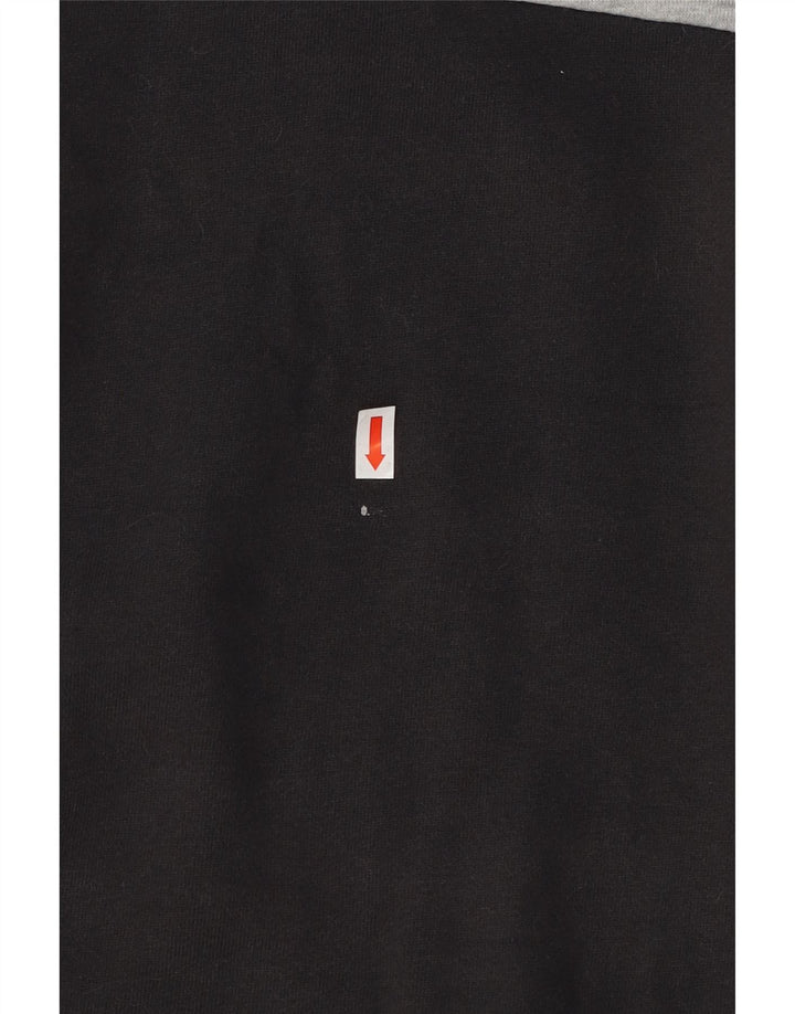 CONVERSE Mens Graphic Hoodie Jumper Medium Black Colourblock Cotton