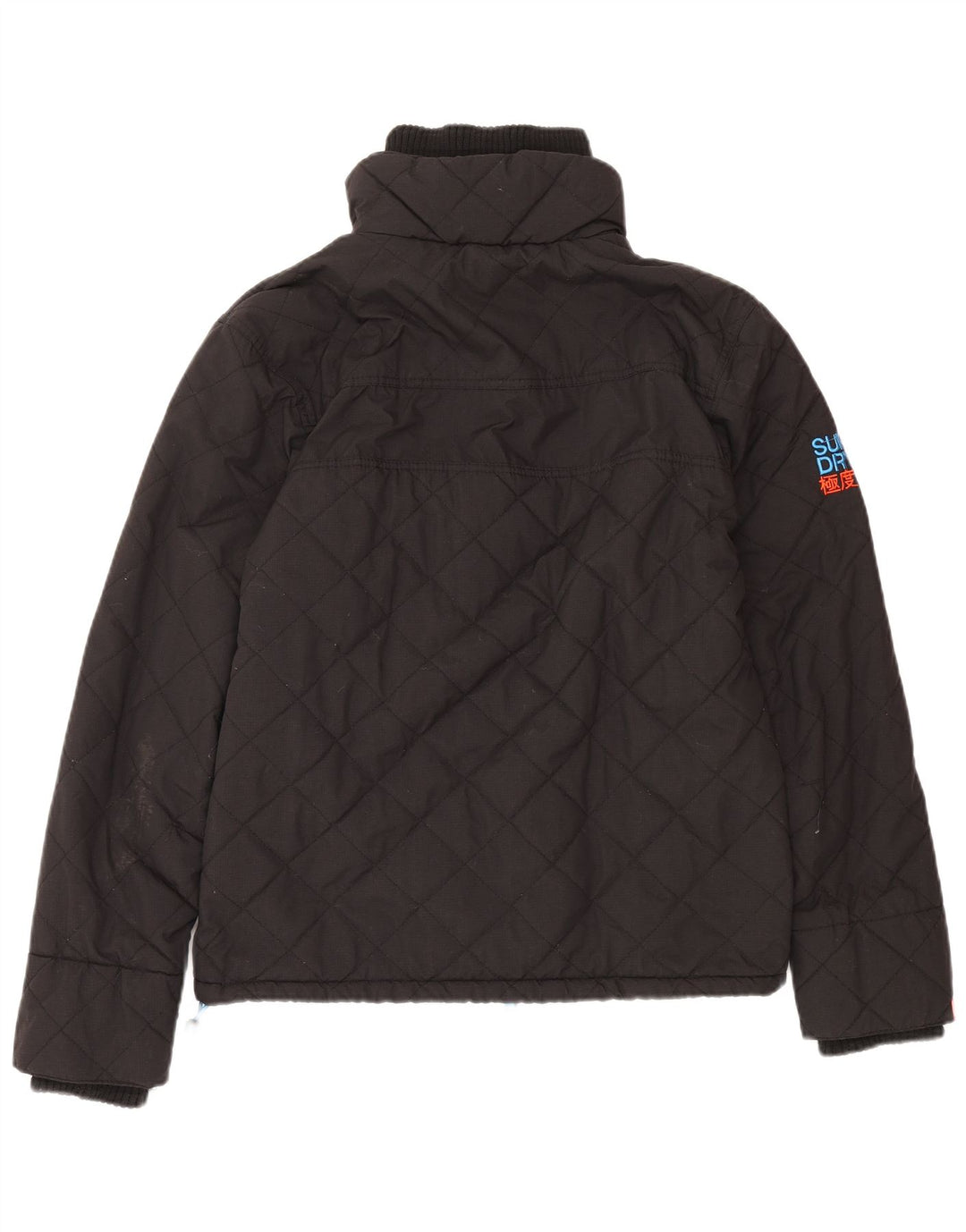 SUPERDRY Womens Windbreaker Jacket UK 14 Medium Black Polyester