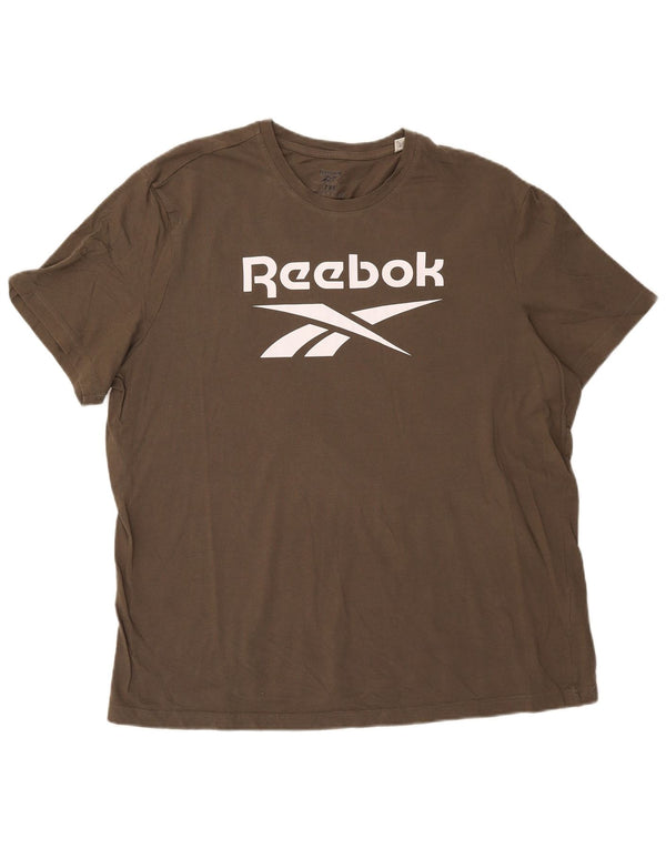 Reebok muška majica s grafičkim motivima, 2XL kaki pamuk