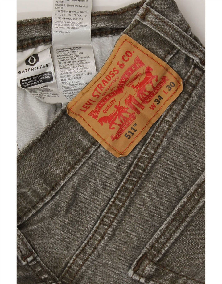 Levi's muške 511 uske traperice W34 L30 smeđi pamuk