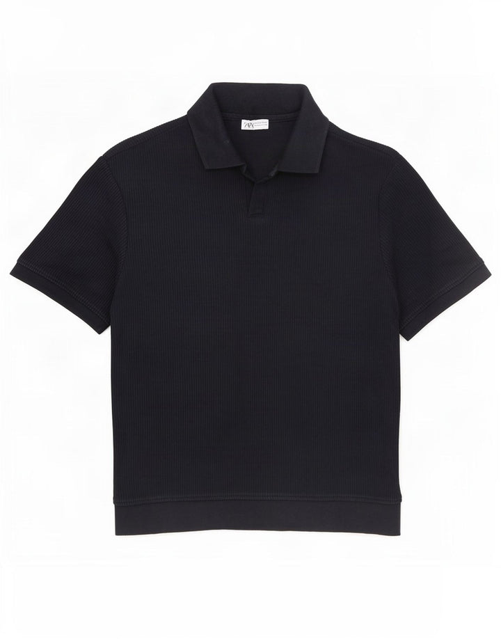 Zara muška polo majica Srednje tamnoplavi pamuk