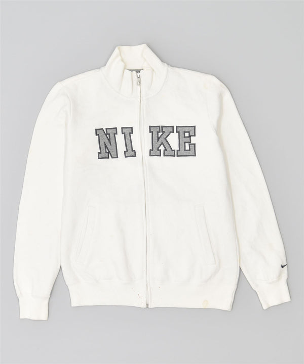 NIKE ženska gornja jakna trenirke UK 12 Srednje bijeli pamuk