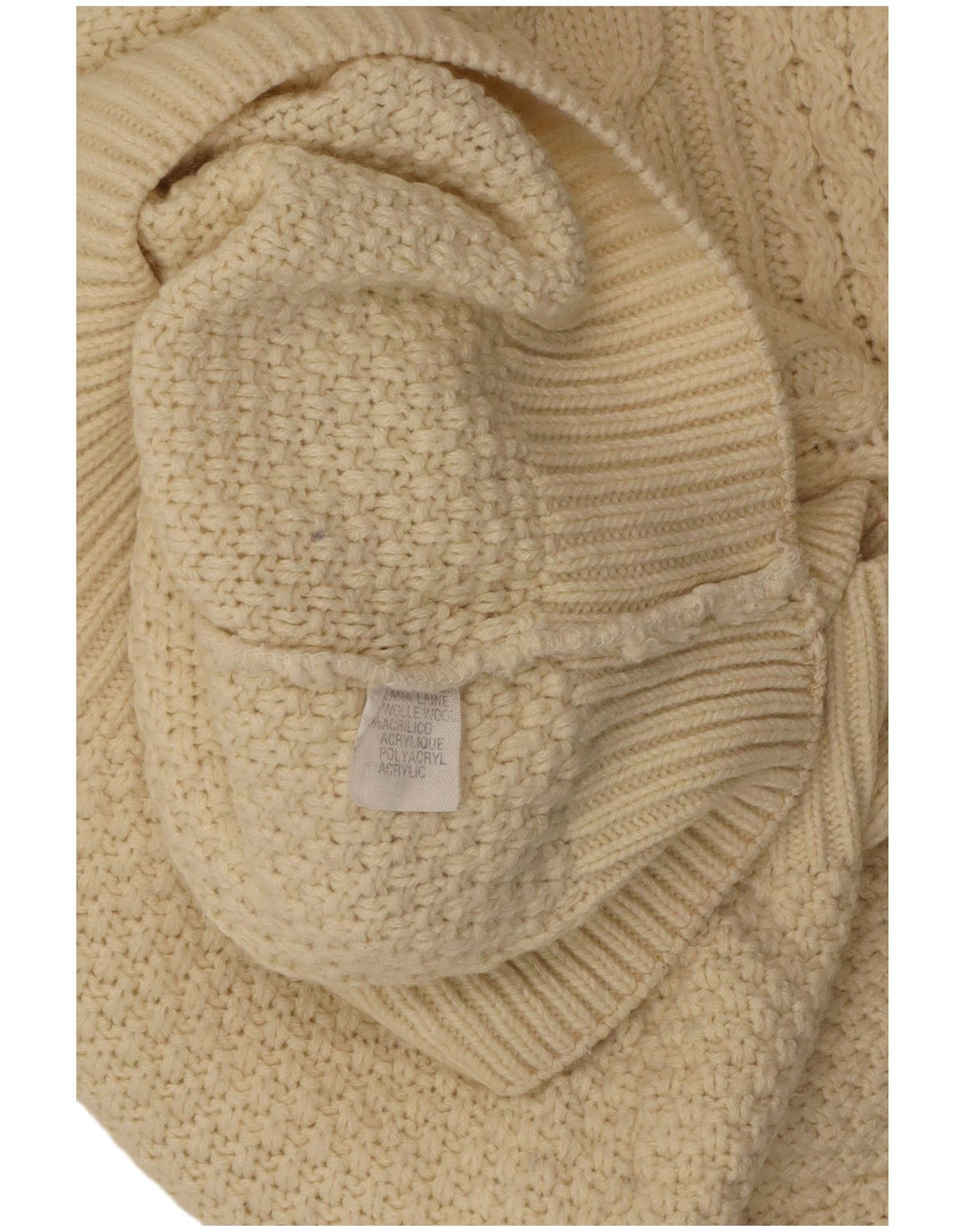 VINTAGE ženski pulover s rol izrezom UK 18 XL od bijele vune