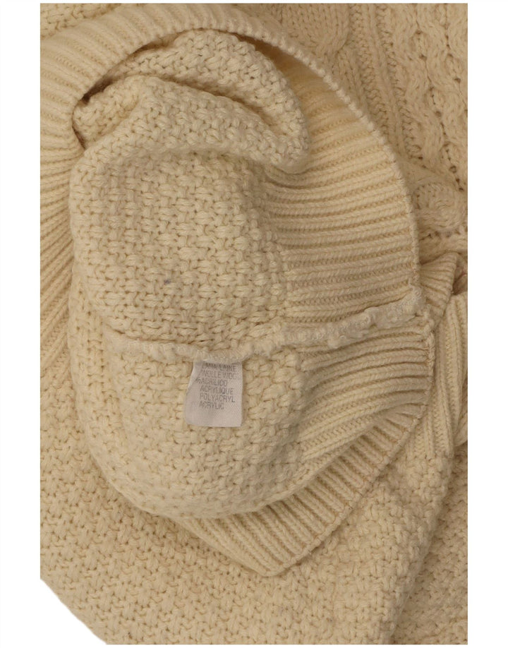 VINTAGE ženski pulover s rol izrezom UK 18 XL od bijele vune