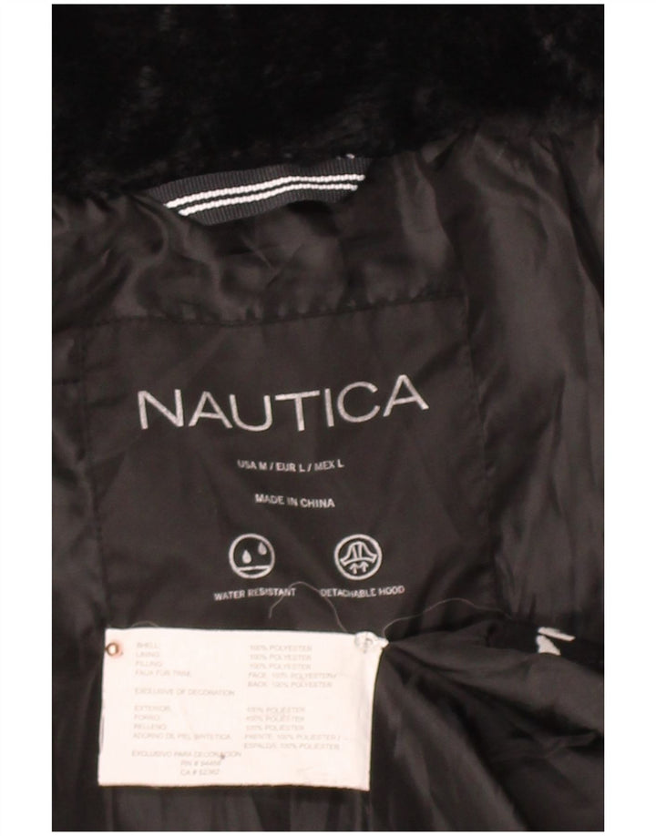 NAUTICA Womens Padded Jacket UK 16 Large Black Polyester