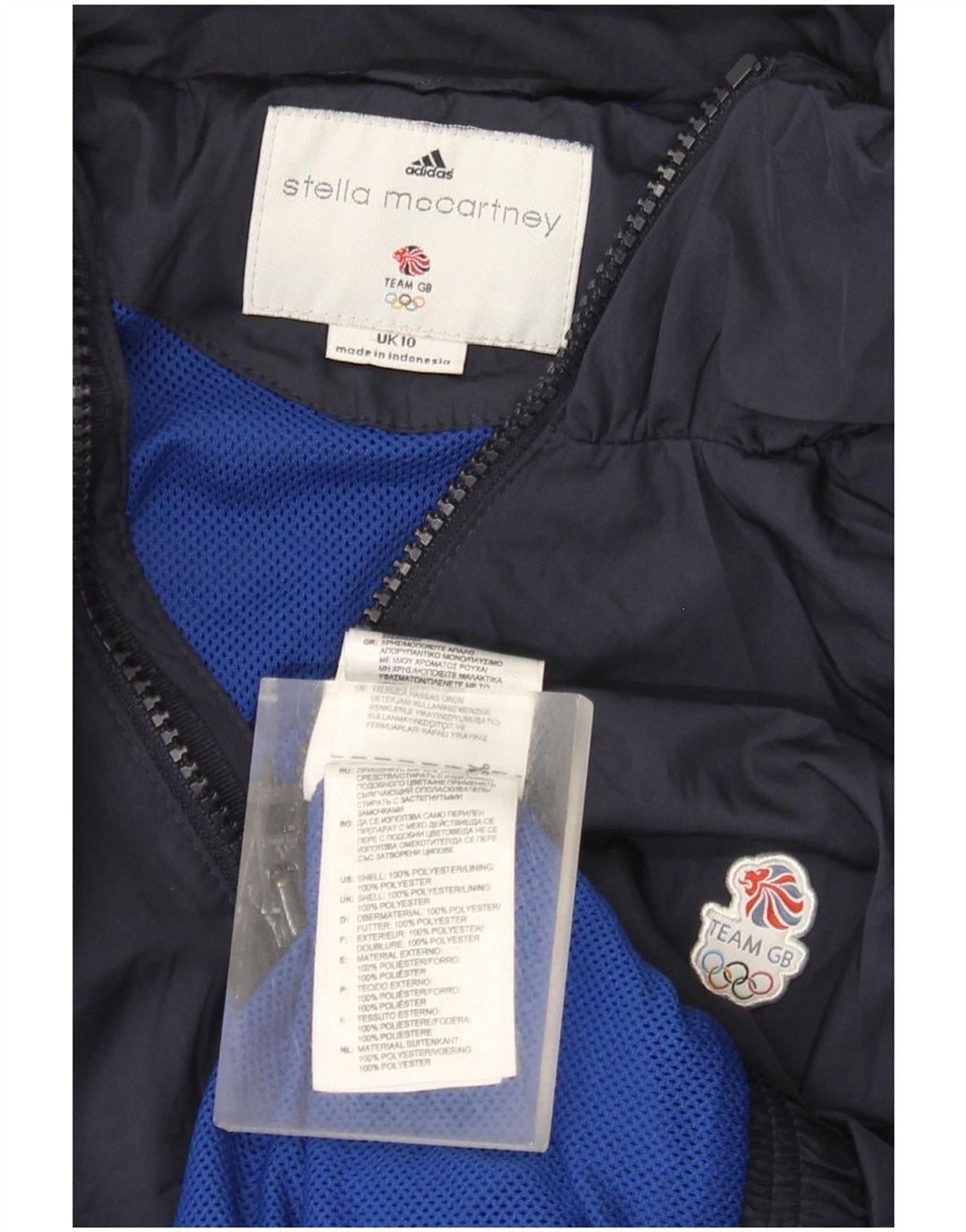 Adidas ženska velika kišna jakna Stella McCartney UK 10 Mala tamnoplava