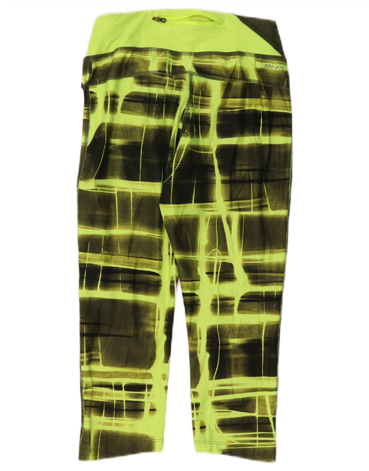 Nike Ženske Dri Fit Trenirke Hlače UK 8 Mali zeleni karirani poliester