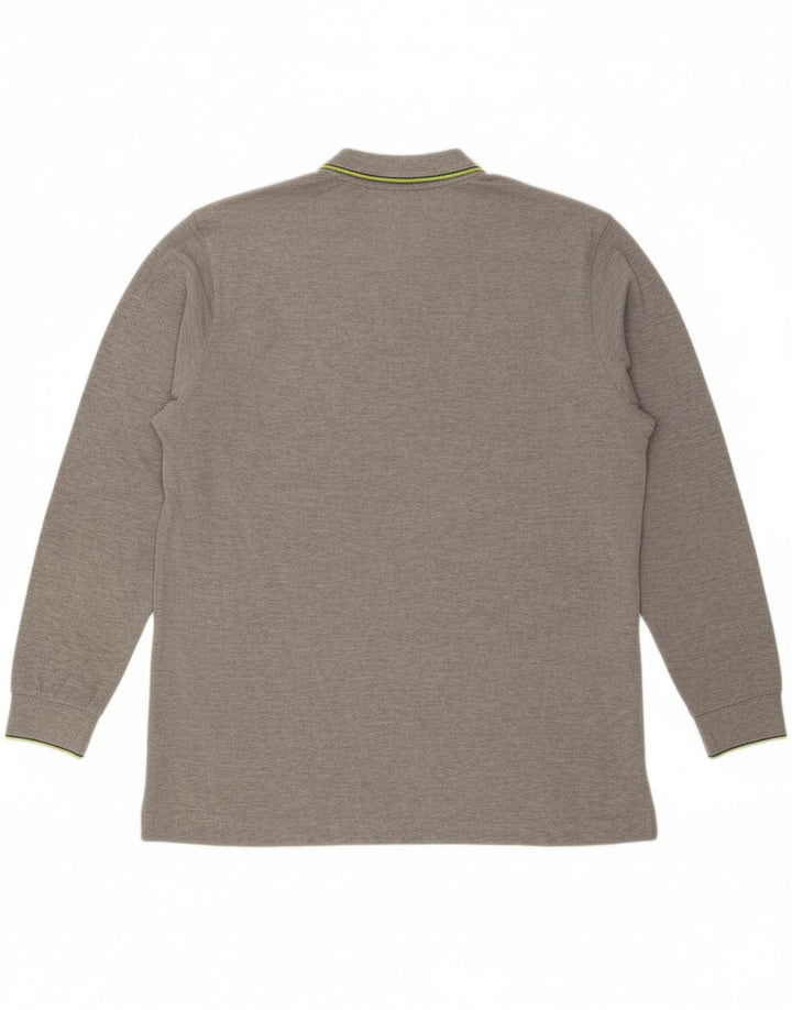 KAPPA Mens Long Sleeve Polo Shirt XL Grey Vintage Kappa and Second-Hand Kappa from Messina Hembry 