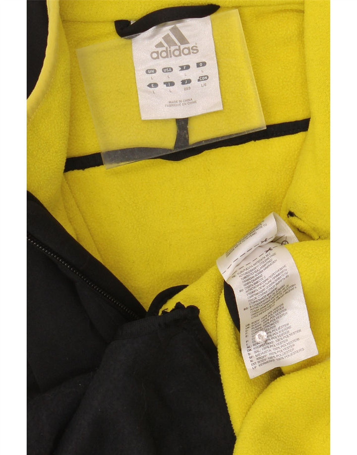 ADIDAS Mens Tracksuit Top Jacket Large Black Polyester