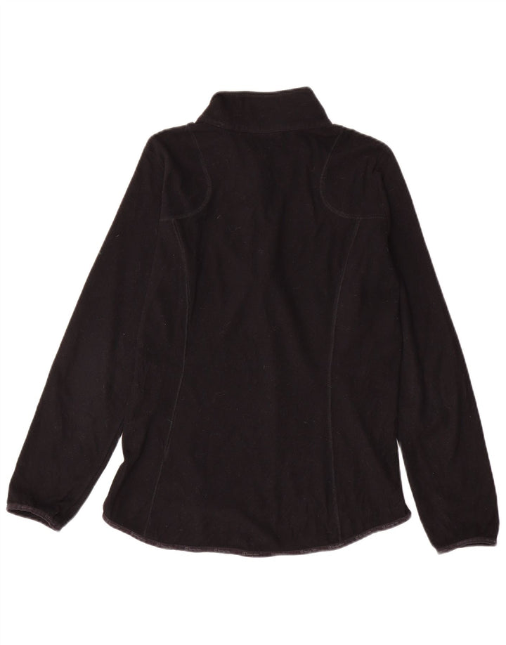 CHAMPION Womens Zip Neck Fleece Jumper UK 12 Medium Black