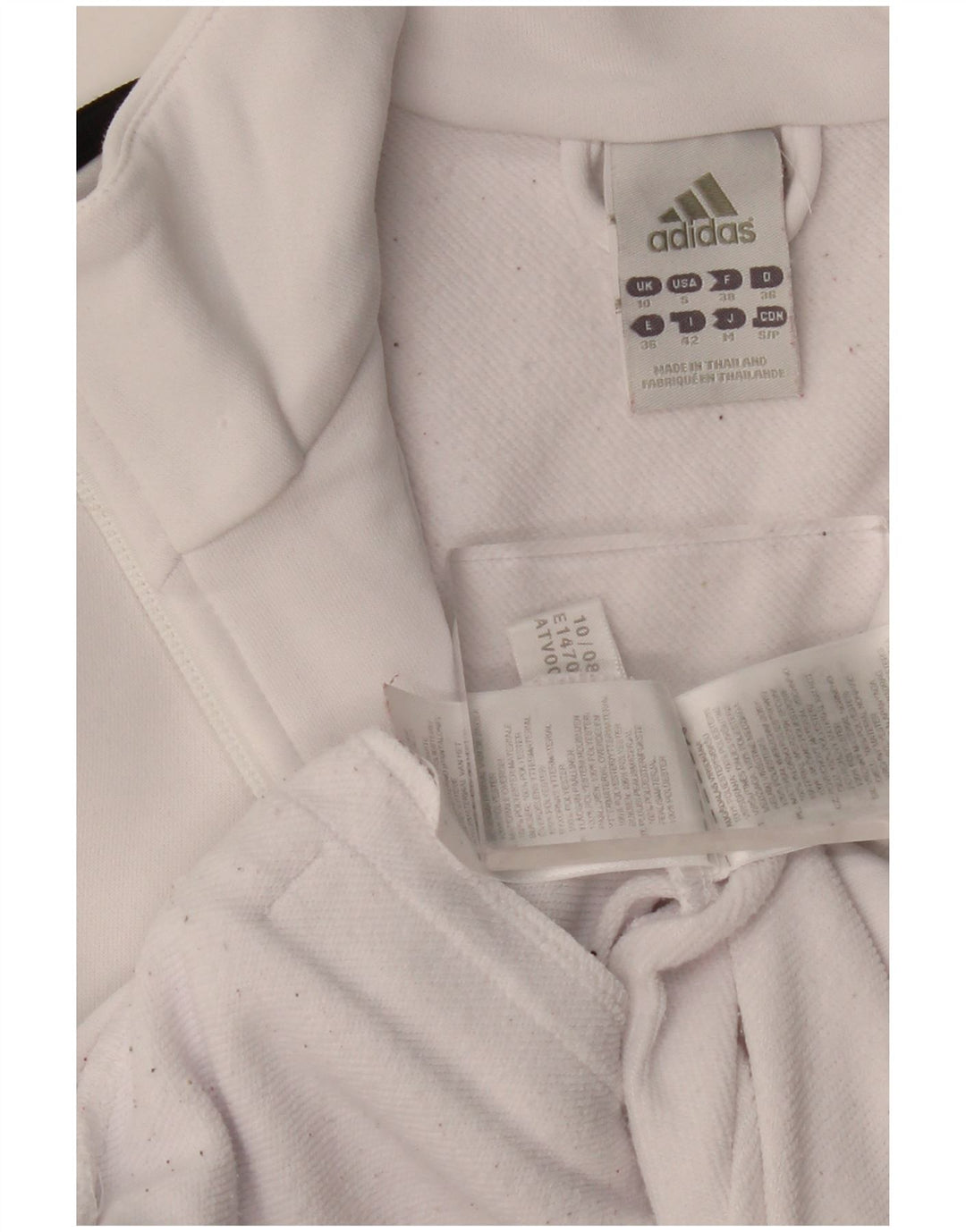 ADIDAS Womens Tracksuit Top Jacket UK 10 Small White Polyester Vintage Adidas and Second-Hand Adidas from Messina Hembry 