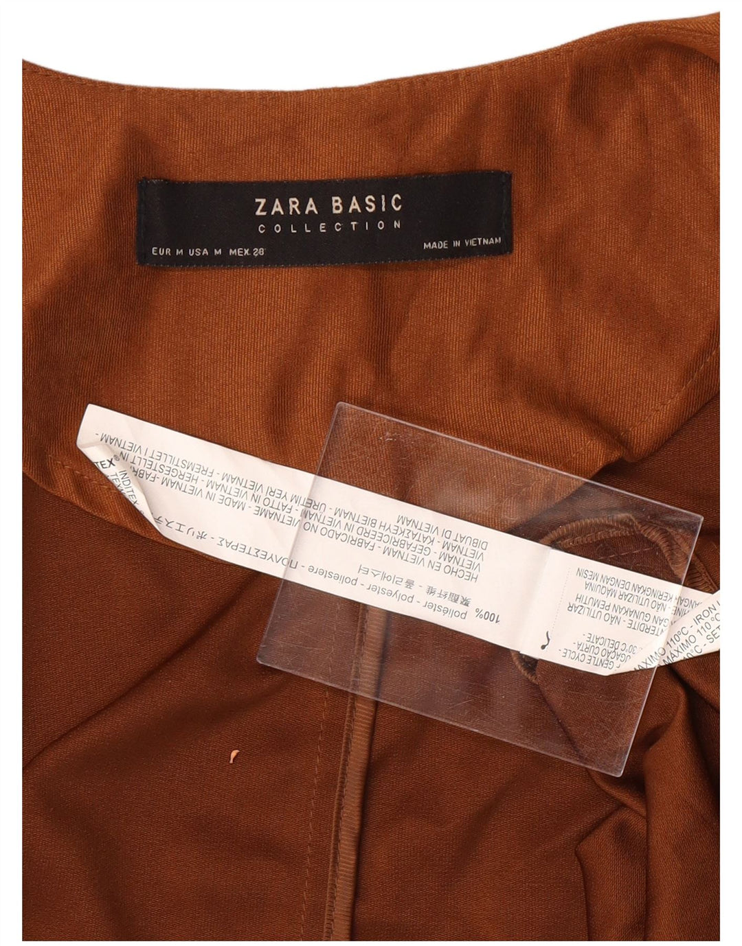 ZARA Womens 3/4 Sleeve Cardigan Top UK 12 Medium Brown Polyester