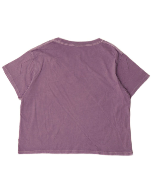 Gornja ženska majica kratkih rukava Levi's s velikim grafičkim motivima UK 10 Small Purple Cotton