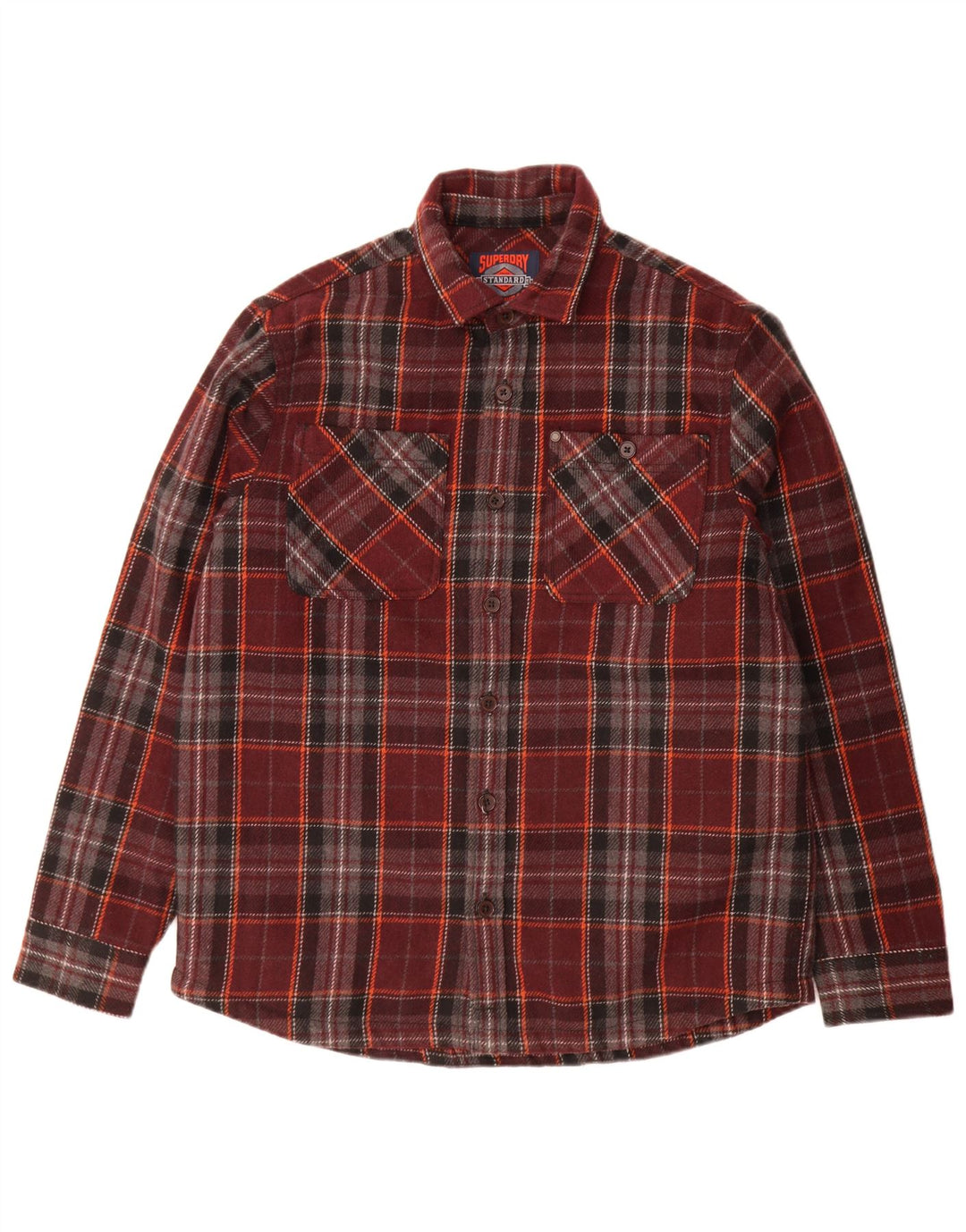 Superdry muška majica s velikim bordo kariranim vunama