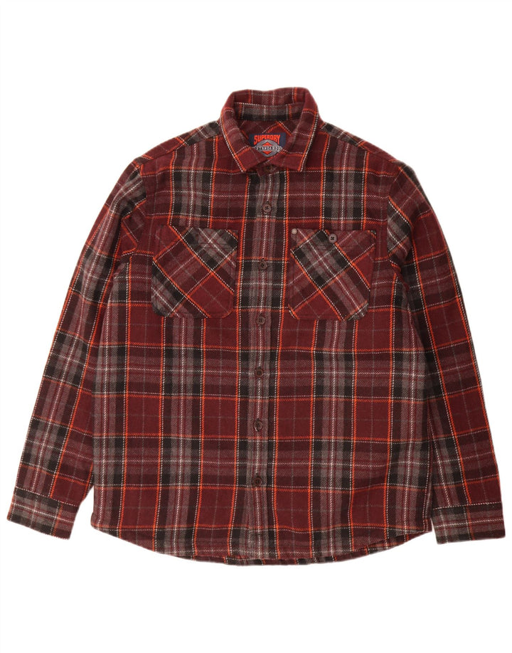 Superdry muška majica s velikim bordo kariranim vunama