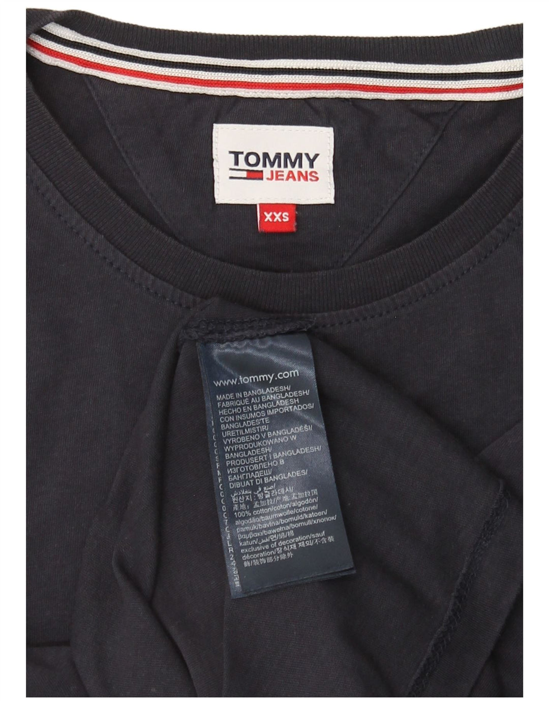 TOMMY HILFIGER Ženska majica kratkih rukava UK 2 2XS tamnoplavi pamuk