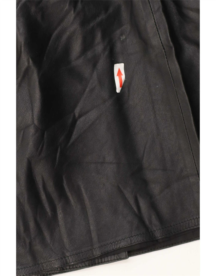 Vintage ženska kožna suknja W28 srednje crna