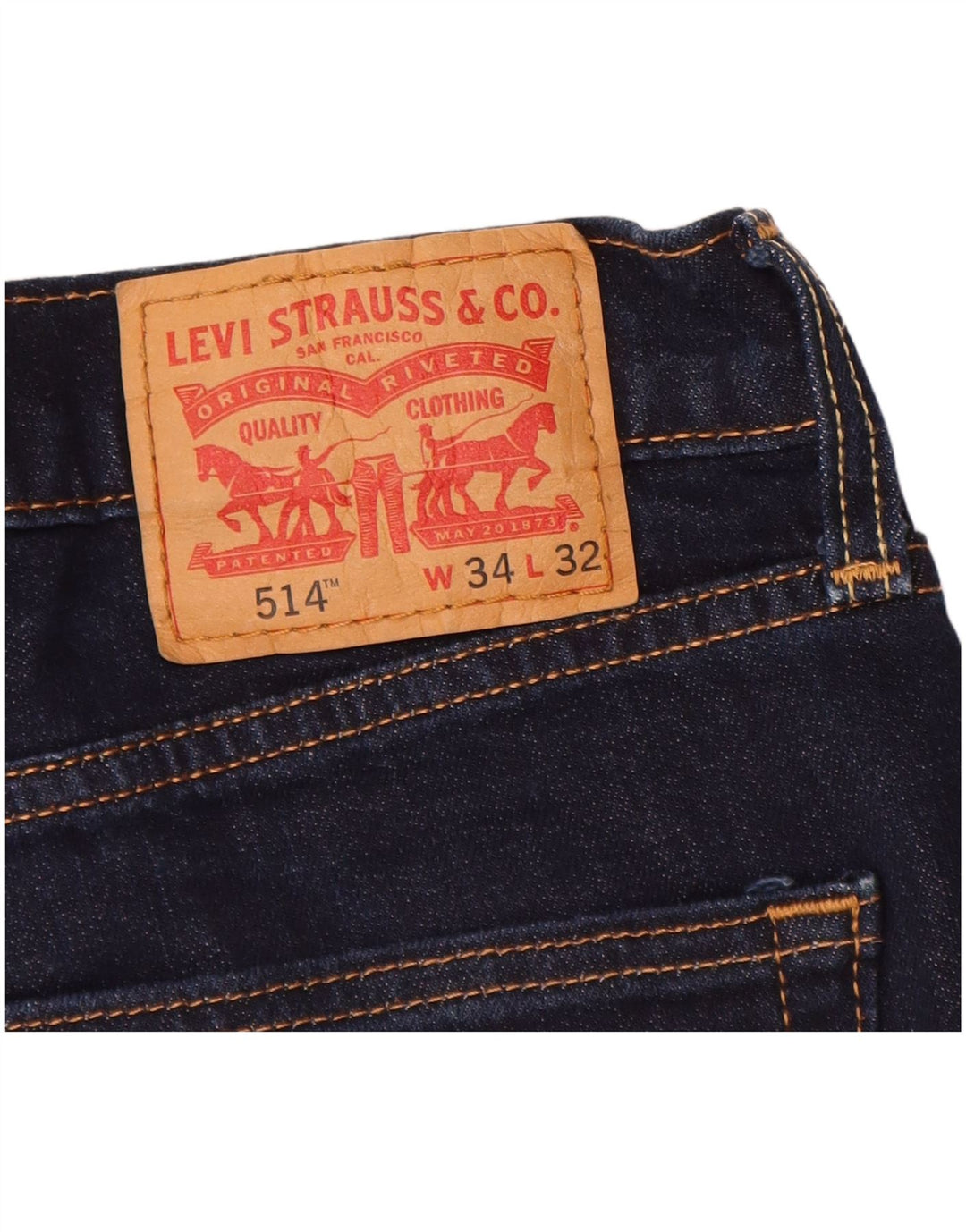 LEVI'S muške 514 ravne traperice W34 L32 tamnoplavi pamuk