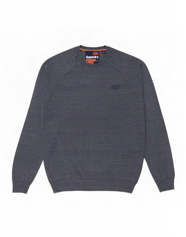 Superdry muški džemper s okruglim izrezom, veliki plavi flekasti pamuk