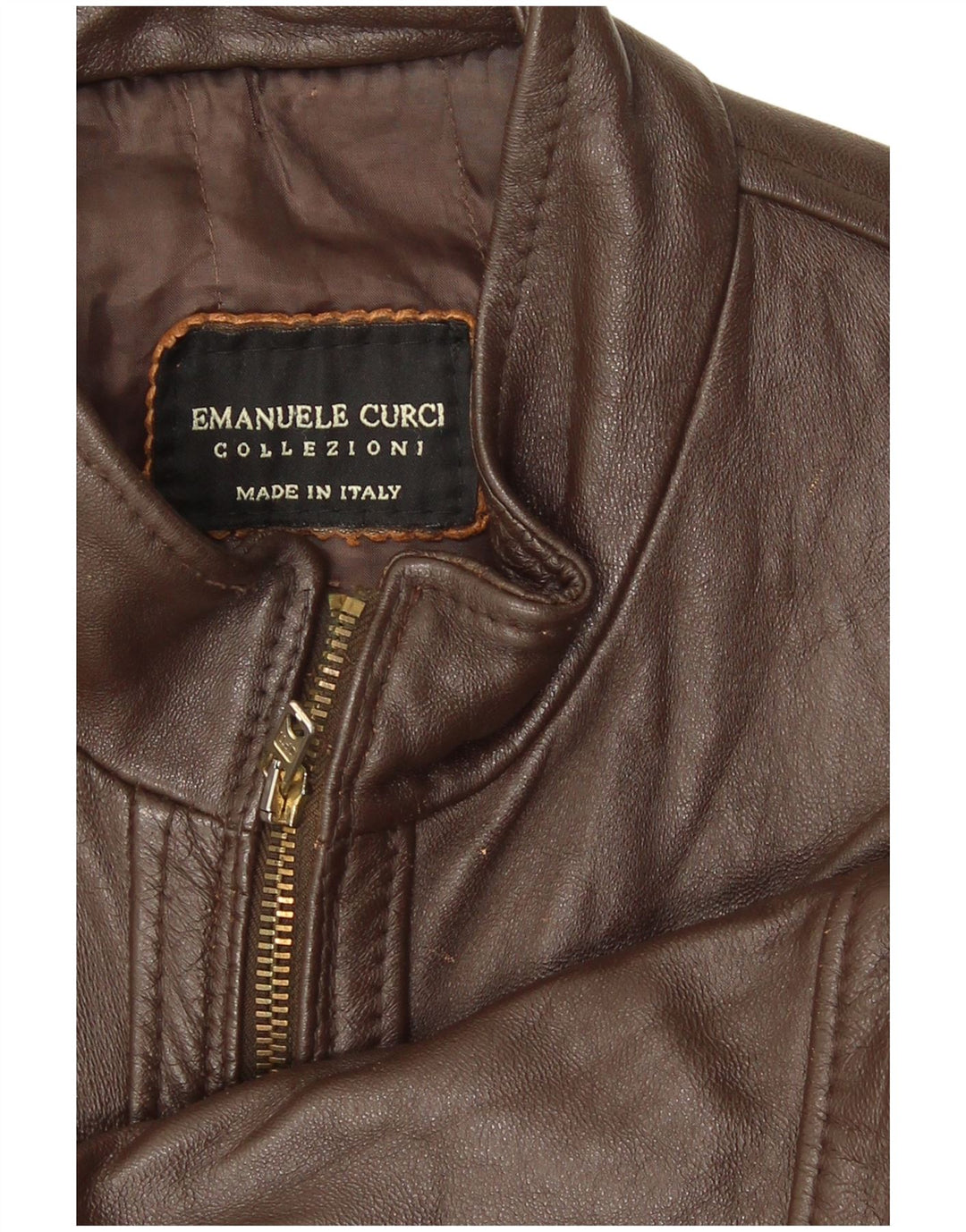 Emanuele Curci muška bomber kožna jakna UK 40 Large Brown