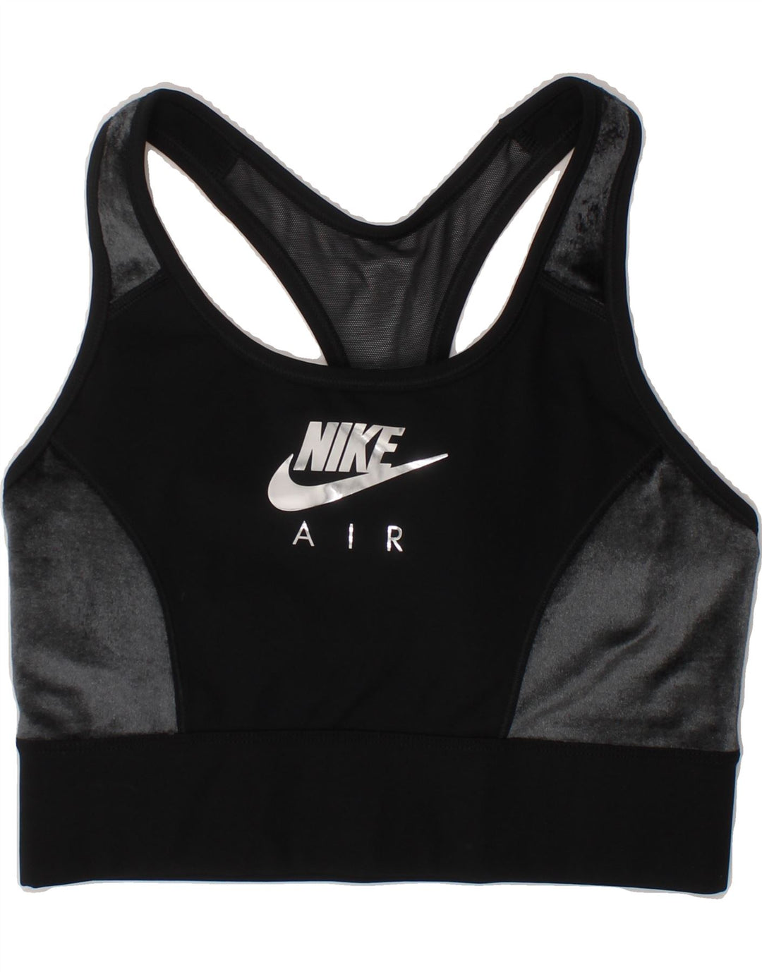 NIKE Womens Sport Bra Top UK 14 Medium Black Colourblock Polyester Sports Vintage Nike and Second-Hand Nike from Messina Hembry 