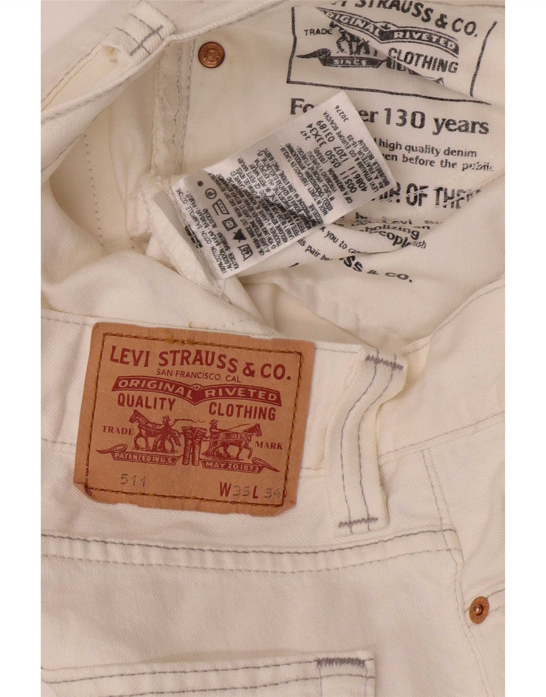 Levi's ženske 511 uske traperice W33 L34 bijeli pamuk
