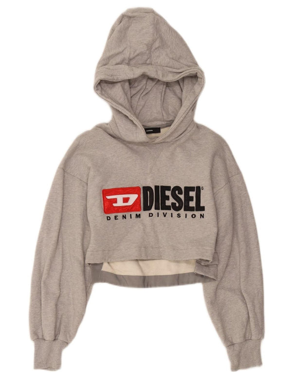 Diesel Ženska skraćena majica s motivima UK 6 XS sivi flekasti pamuk