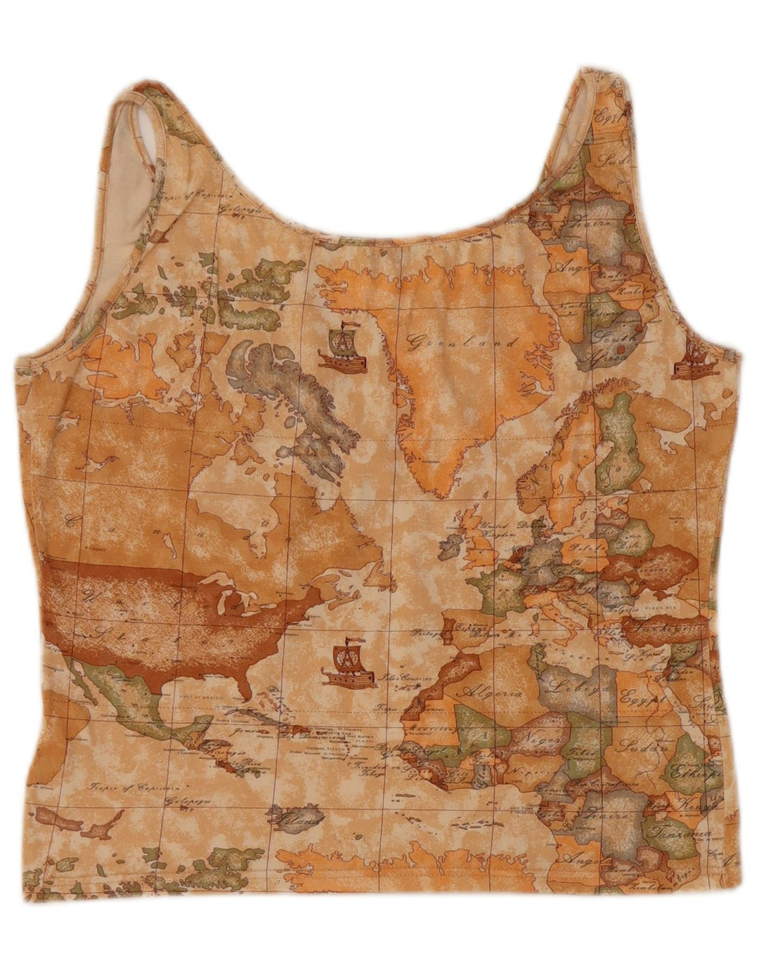 ALVIERO MARTINI Womens Voyages Crop Vest Top IT 48 XL Bež Geometrijski