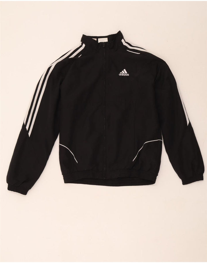 Gornja jakna od trenirke Adidas za dječake 13-14 godina, crni poliester