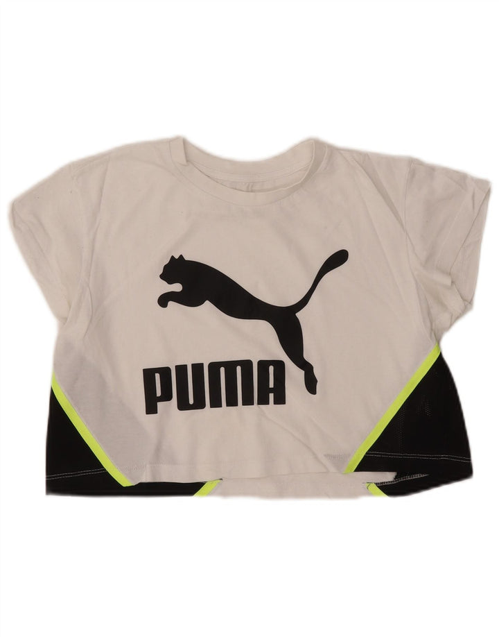 PUMA ženska majica kratkih rukava s velikim grafičkim kratkim rukavima UK 2 2XS, bijela boja
