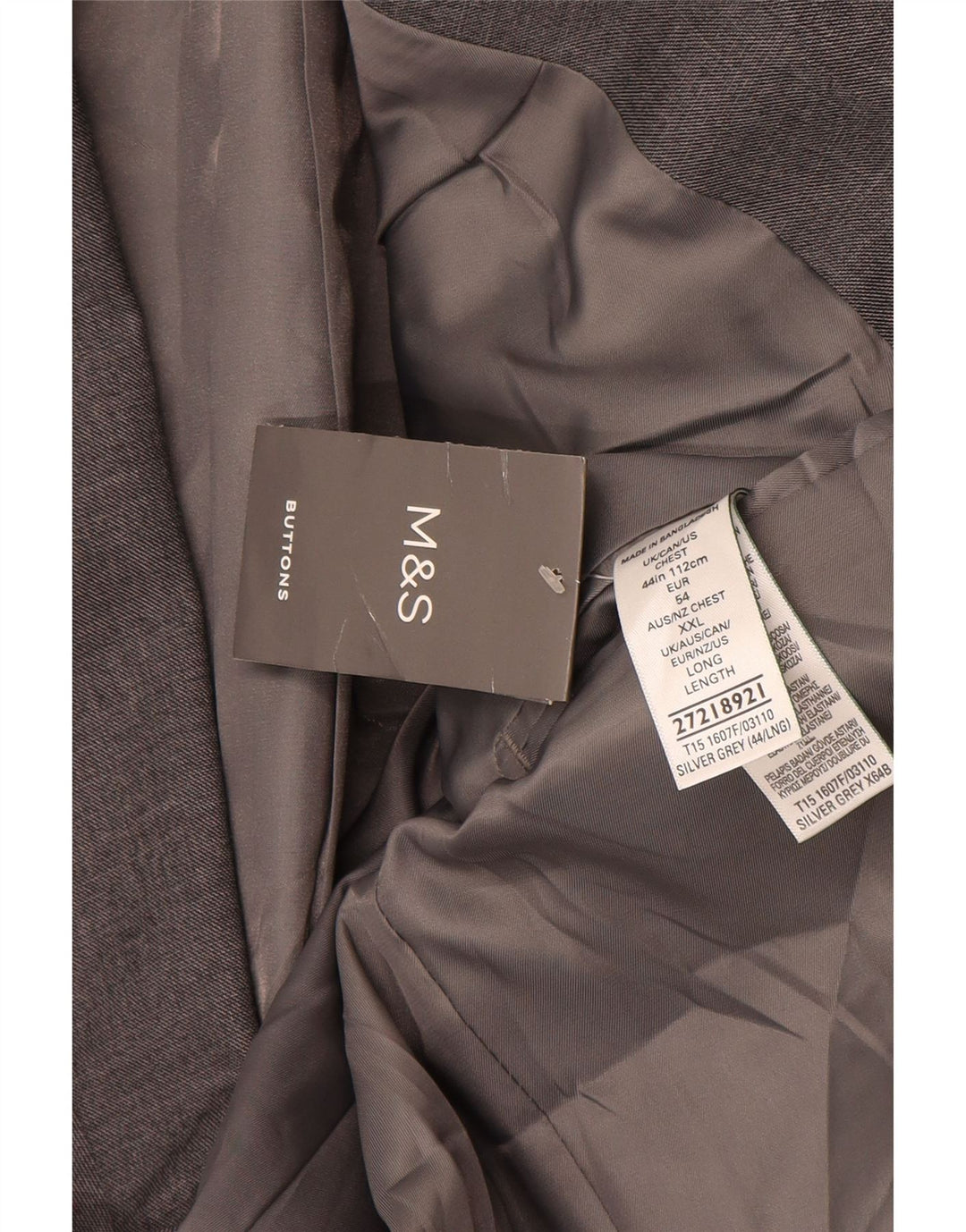 Marks & Spencer muška jakna sa 2 gumba UK 44 XL sivi poliester