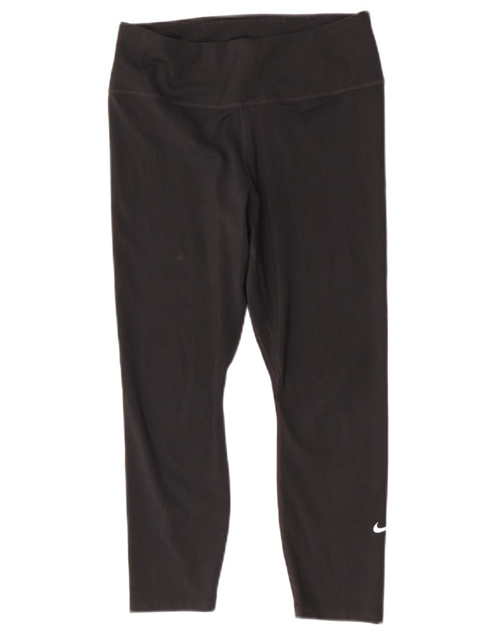 Nike Ženske Dri Fit Capri Leggings UK 12 Srednje crni poliester