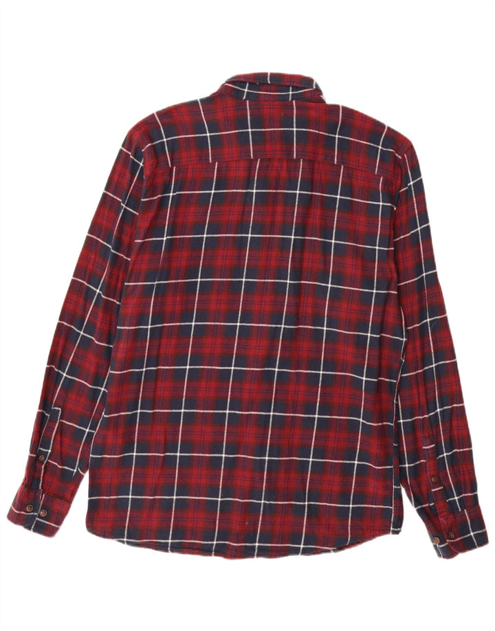 JACK & JONES Muška flanelska košulja, veliki bordo karirani pamuk