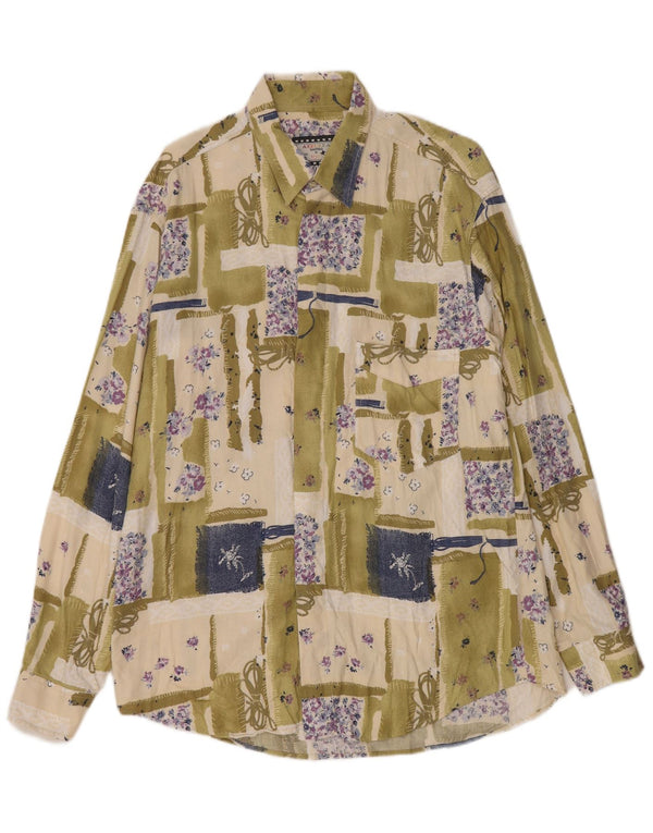 Azzurra muška košulja od velikog zelenog patchwork rajona