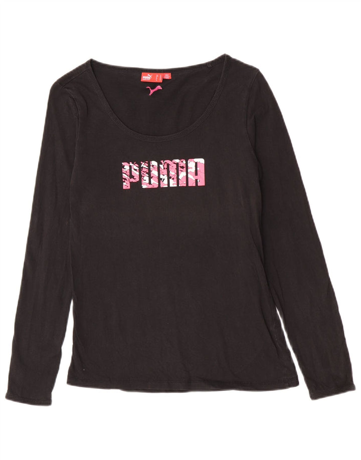 Puma ženska majica dugih rukava s grafikama UK 12 srednje crna