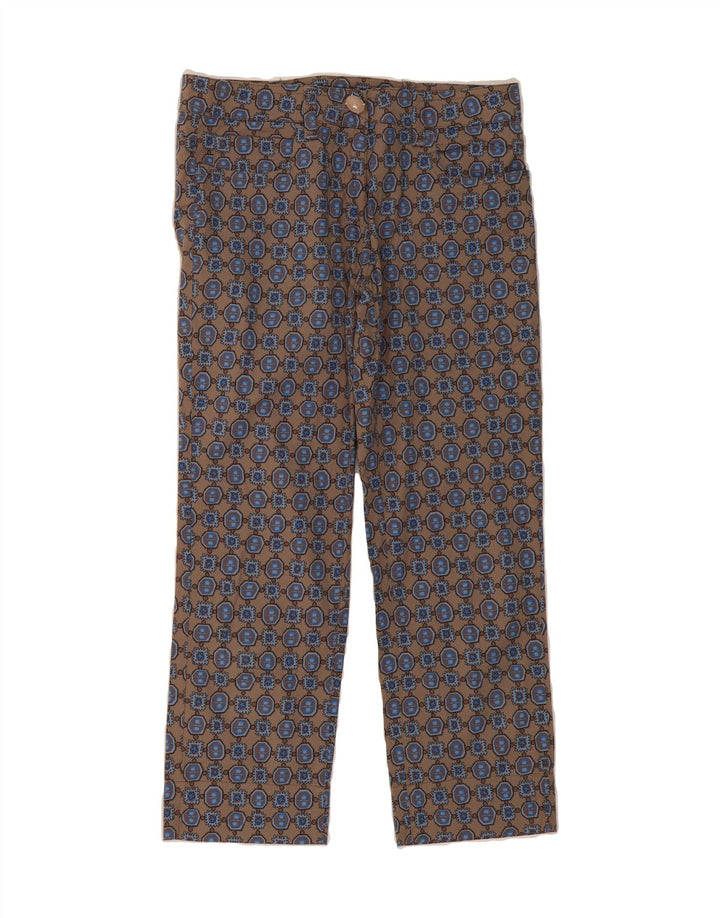 MALIPARMI Womens Abstract Pattern Straight Cropped Trousers W30 L25 Beige Vintage Maliparmi and Second-Hand Maliparmi from Messina Hembry 