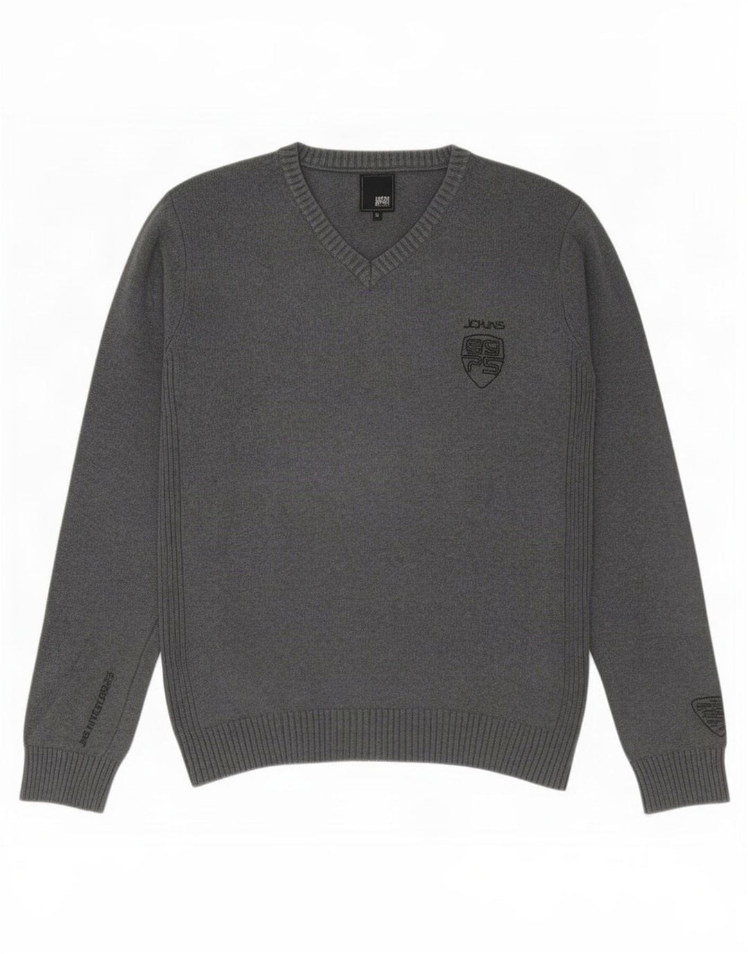 Jack & Jones muški džemper s V-izrezom, srednje sivi pamuk