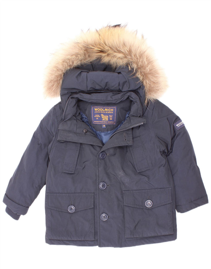 Woolrich Baby Boys Podstavljena jakna s kapuljačom 12-18 mjeseci tamnoplava poliester