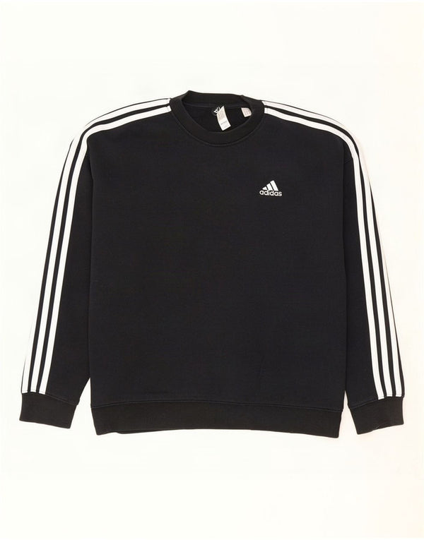 Adidas ženska majica prekomjerne veličine UK 12/14 srednje crni pamuk