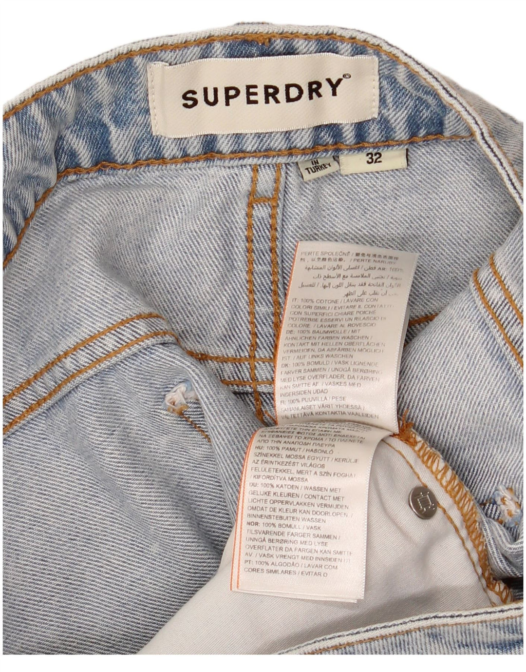 Superdry ženske traper kratke hlače W32 veliki plavi pamuk