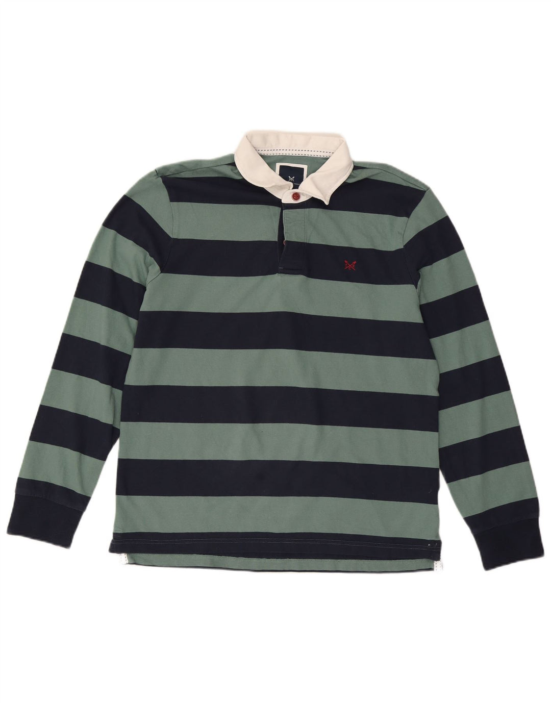 CREW ODJEĆA Muška ragbi polo majica dugih rukava velika tamnoplava na pruge