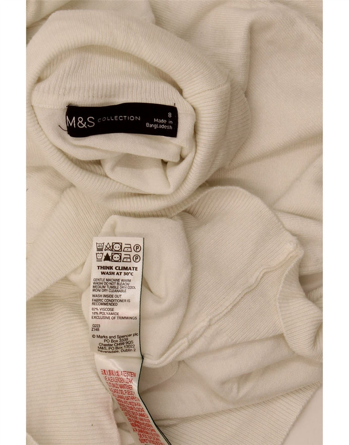 Marks & Spencer ženski pulover s rol izrezom UK 8 Mali bijeli