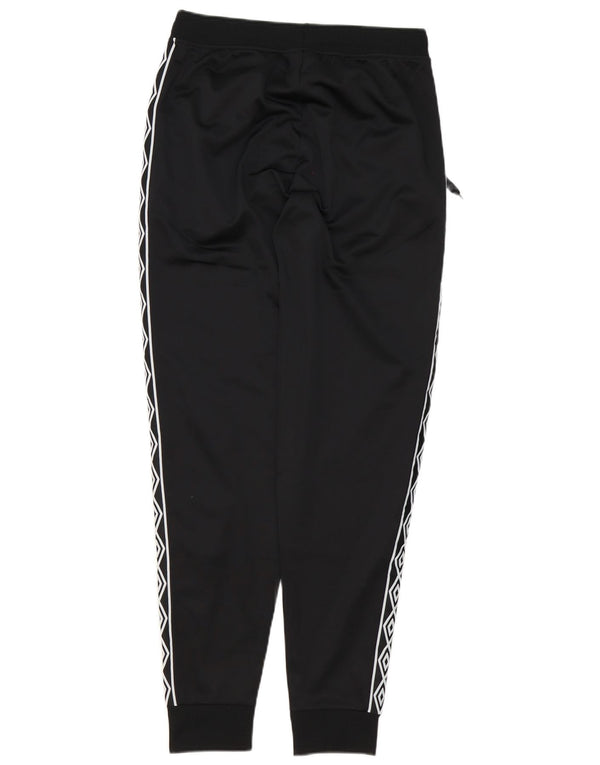Umbro Mens Graphic Tracksuit Trousers Joggers Small Black Polyester