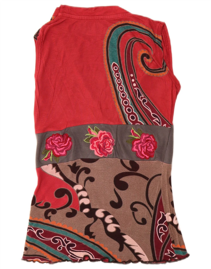 DESIGUAL ženski gornji dio bluze bez rukava UK 8 Mala raznobojna cvjetna